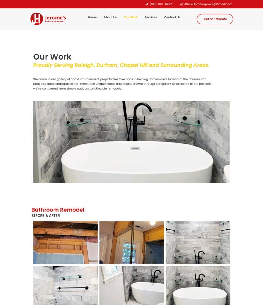 Our Work Website Design Jerome's Home Improvement